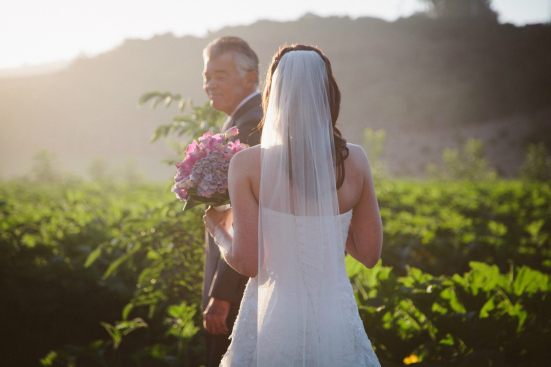 Rather than a first look with C, I chose to have a first look with my dad. I wanted a special moment with him before we walked down the aisle. I assumed he would be the one in tears, but it was actually me! The first time I said, "Hi Daddy," I said it so softly that he didn't actually hear me.