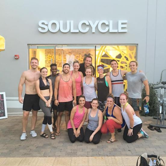 Getting our sweat on at SoulCycle.